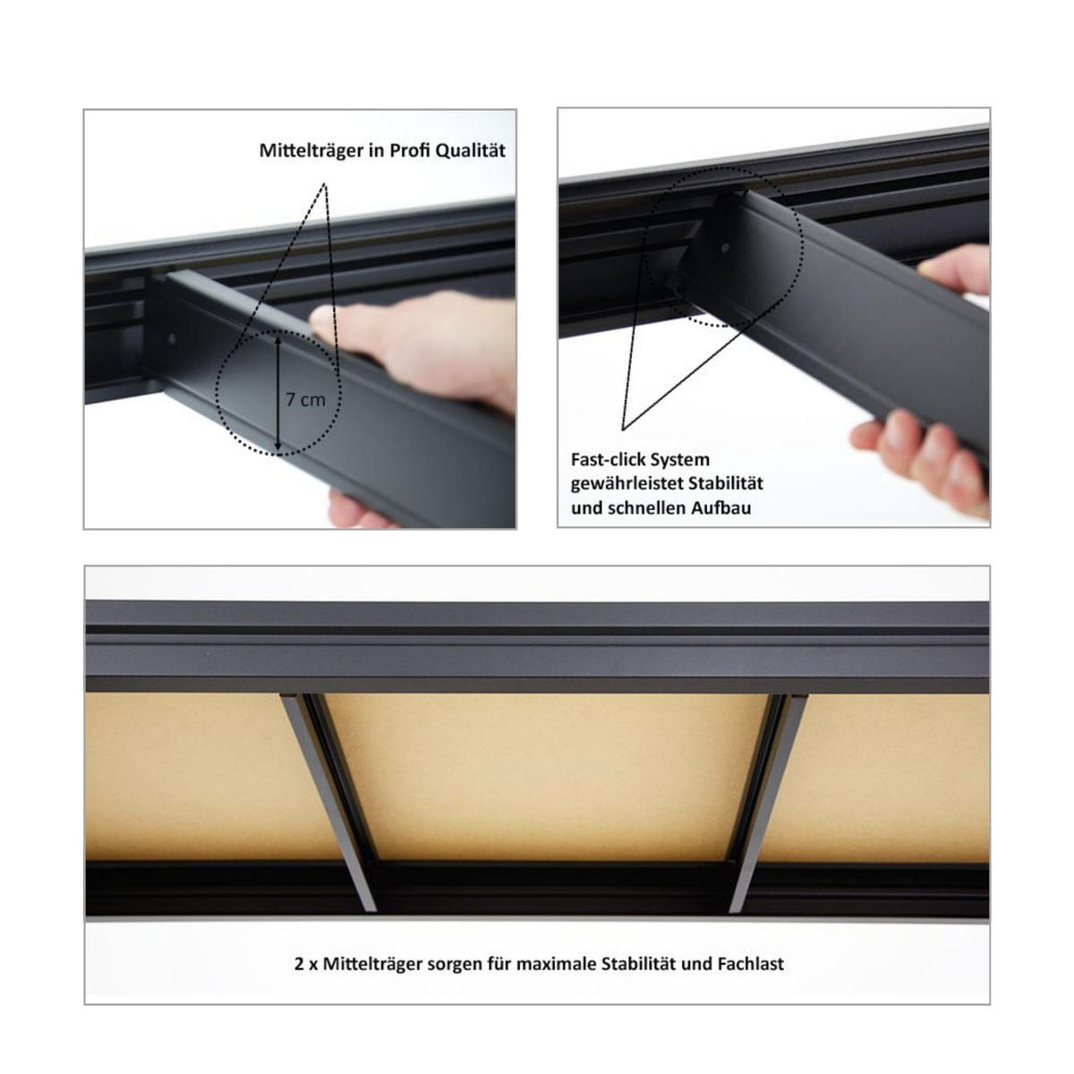 SCHWERLASTREGAL Dino 180x200x60cm Spanplatten-Ebenen Schwarz - Schwarz, Metall (200/180/60cm) - PROREGAL