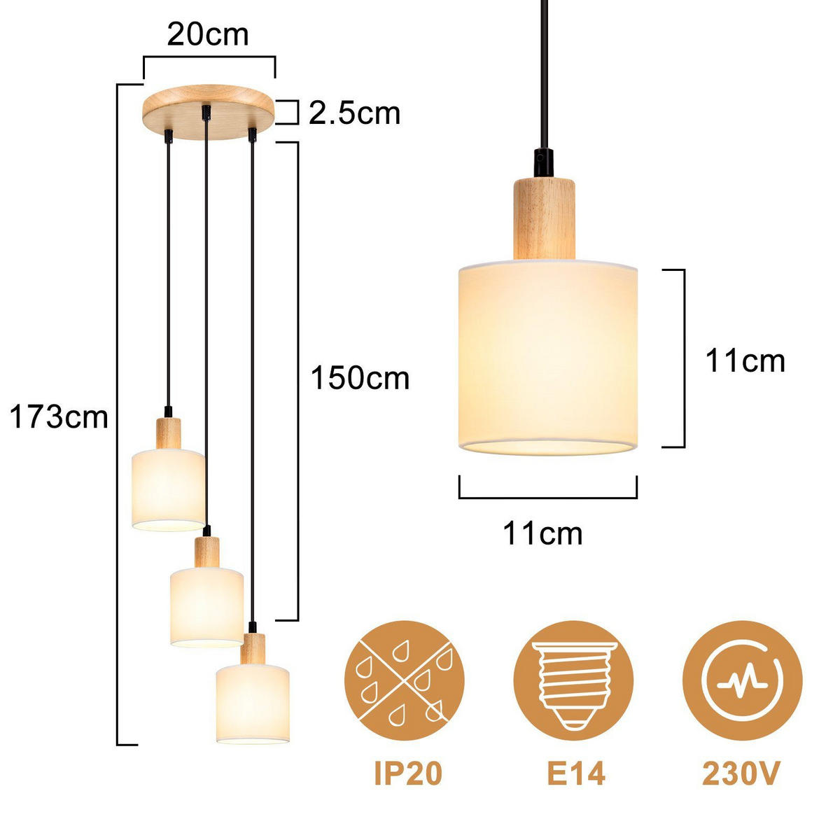 PENDELLEUCHTE Anastasia 173/20/2.5 cm - Weiß, Metall (173/20/2.5cm) - ZMH