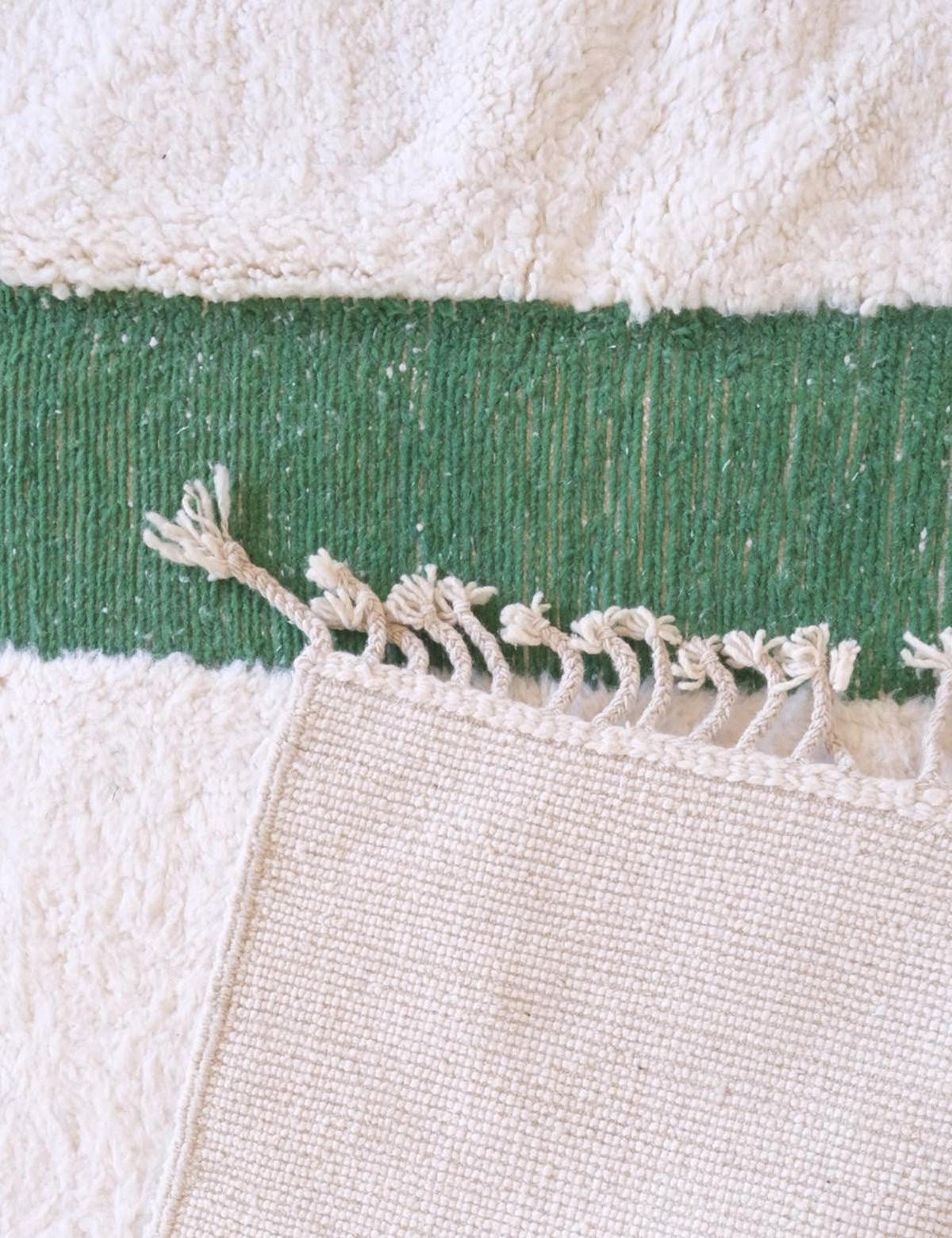 BERBERTEPPICH modern und grafisch handgeknüpft aus Wolle 200x 300 cm - Grün, Naturmaterialien (200/300cm) - AFK Living