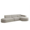 ECKSOFA Ottomane Palma Ascot Bukla - Perlmutt, Holzwerkstoff/Textil (296/165cm) - Fun Möbel