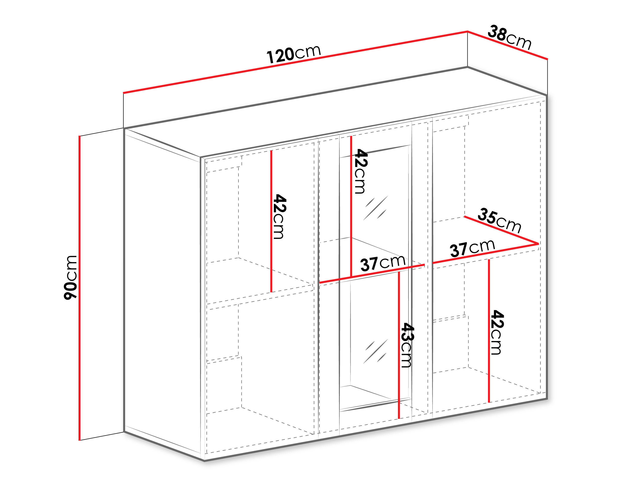 Thumbnail - Mirjan24 Kommode, Schwarz, Schwarz Hochglanz, Holzwerkstoff, Rechteckig, 120x90x38 cm, Wohnzimmer, Kommoden & Sideboards...