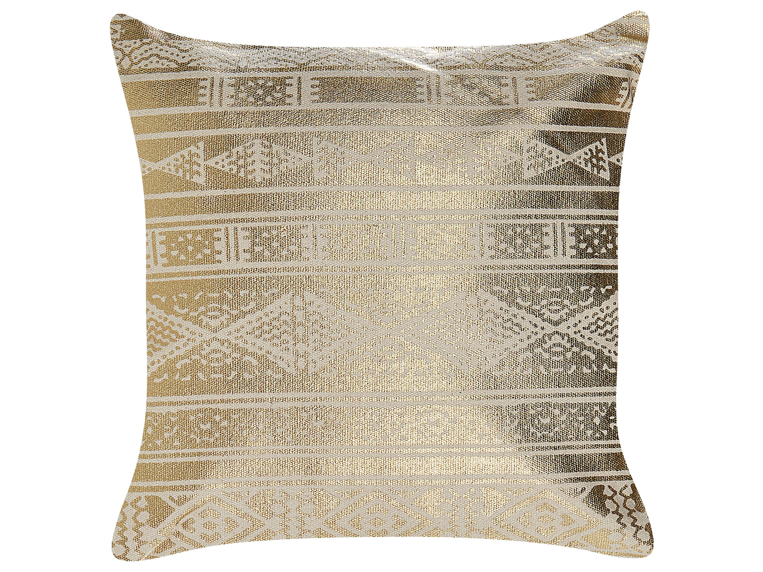 DEKOKISSEN 2er-Set Gold 50/50 cm Oujda - Goldfarben, Naturmaterialien/Textil (50/50cm) - Beliani