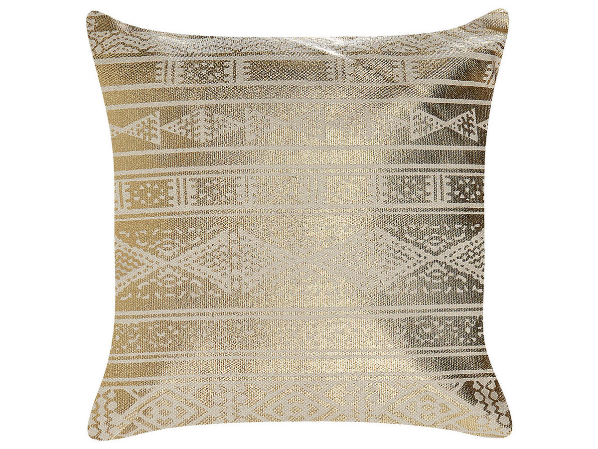 DEKOKISSEN 2er-Set Gold 50/50 cm Oujda - Goldfarben, Naturmaterialien/Textil (50/50cm) - Beliani