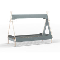 BELEUCHTETE Tipi-Hütte 90x190 cm modulare 104,1/205,6/162,4 cm - Grün, Holz (90/190cm) - Calicosy