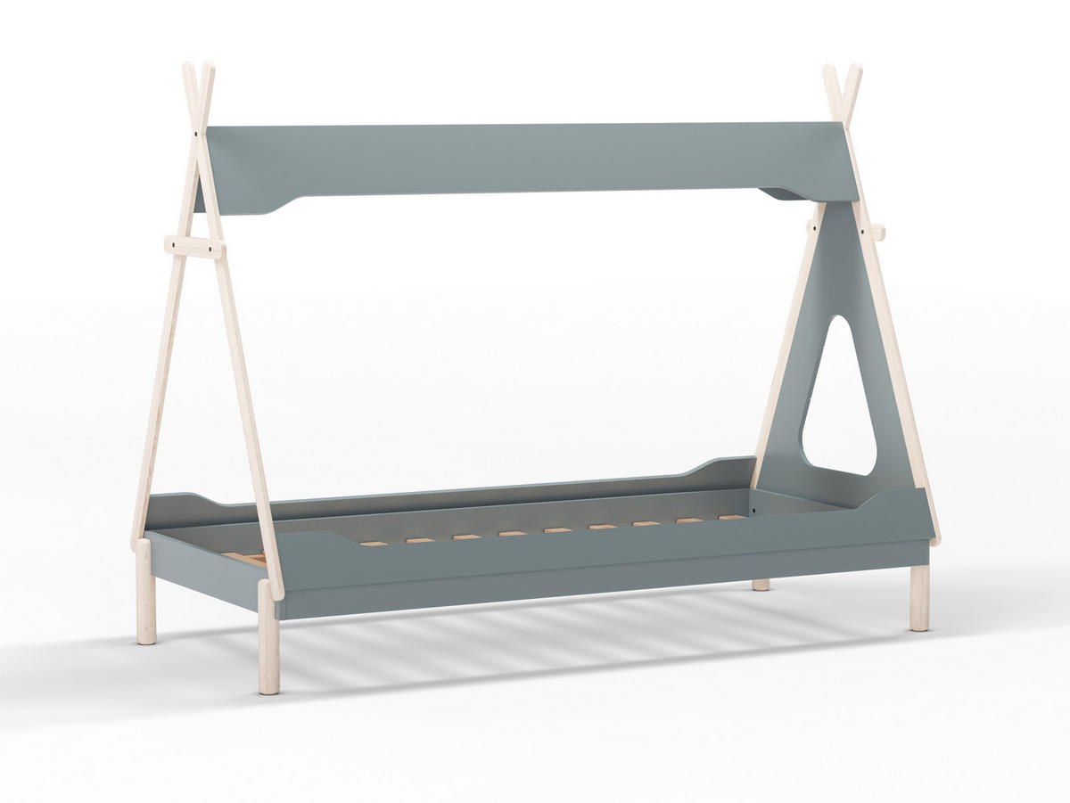 BELEUCHTETE Tipi-Hütte 90x190 cm modulare 104,1/205,6/162,4 cm - Grün, Holz (90/190cm) - Calicosy