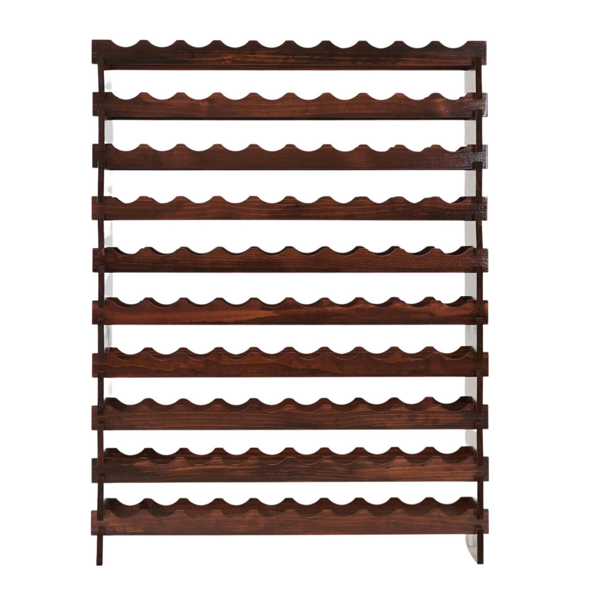 WEINREGAL NAVARRA aus Holz 135x103x28cm 100 Flaschen auf 10 Ebenen Braun geölt - Braun, Holz (103/135/28cm) - PROREGAL