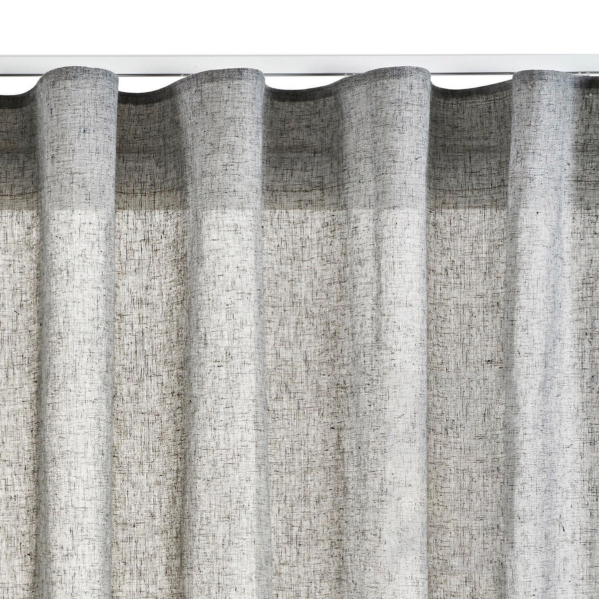 VORHANG MIT KRÄUSELBAND, lichtdurchlässig, Farbe Grau, 200X300 - Grau, Kunststoff (200/300cm) - STORESDECO