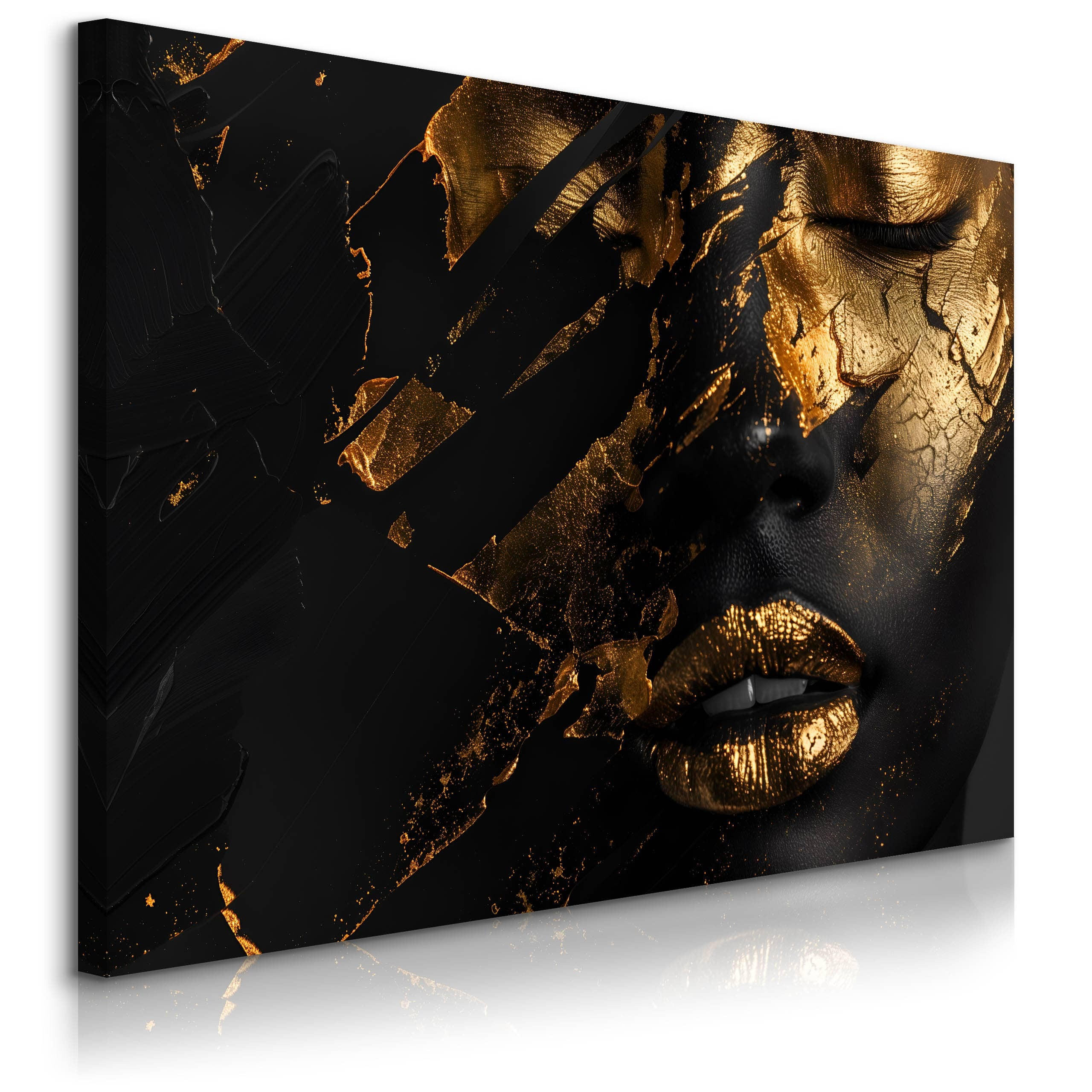 Muralo Leinwandbild Schwarz, Gold 40x30 cm