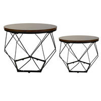 COUCHTISCH 2er Set Rund Braun Holzoptik - Braun, Holzwerkstoff (50/50/44cm) - Home Collective