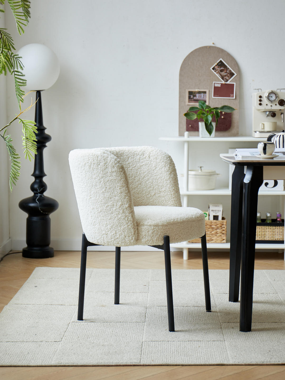 STUHL 2er-Set Wolle Weiß - Weiß, Textil (50/76/60cm) - Nordlys