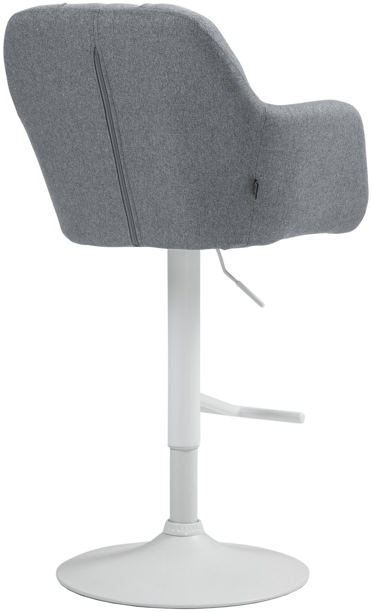 BARHOCKER Stoff grau - Weiß/Grau, Textil (57/97/59cm) - CLP