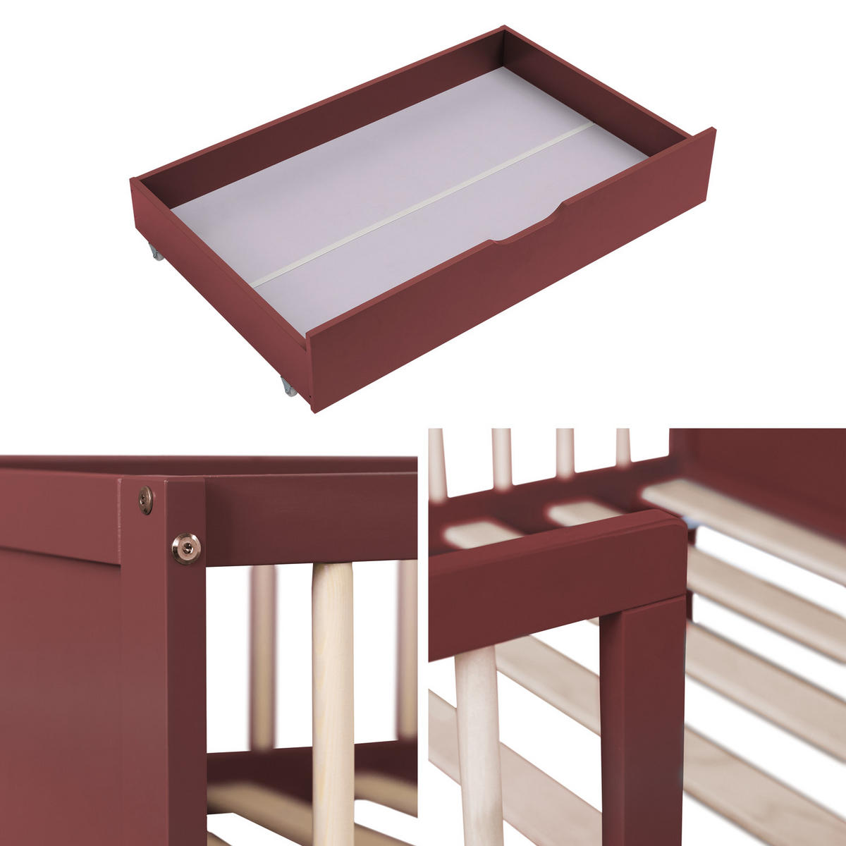 KINDERBETT Adam Terracotta 190/90 cm - Orange, Holz - Happy Garden