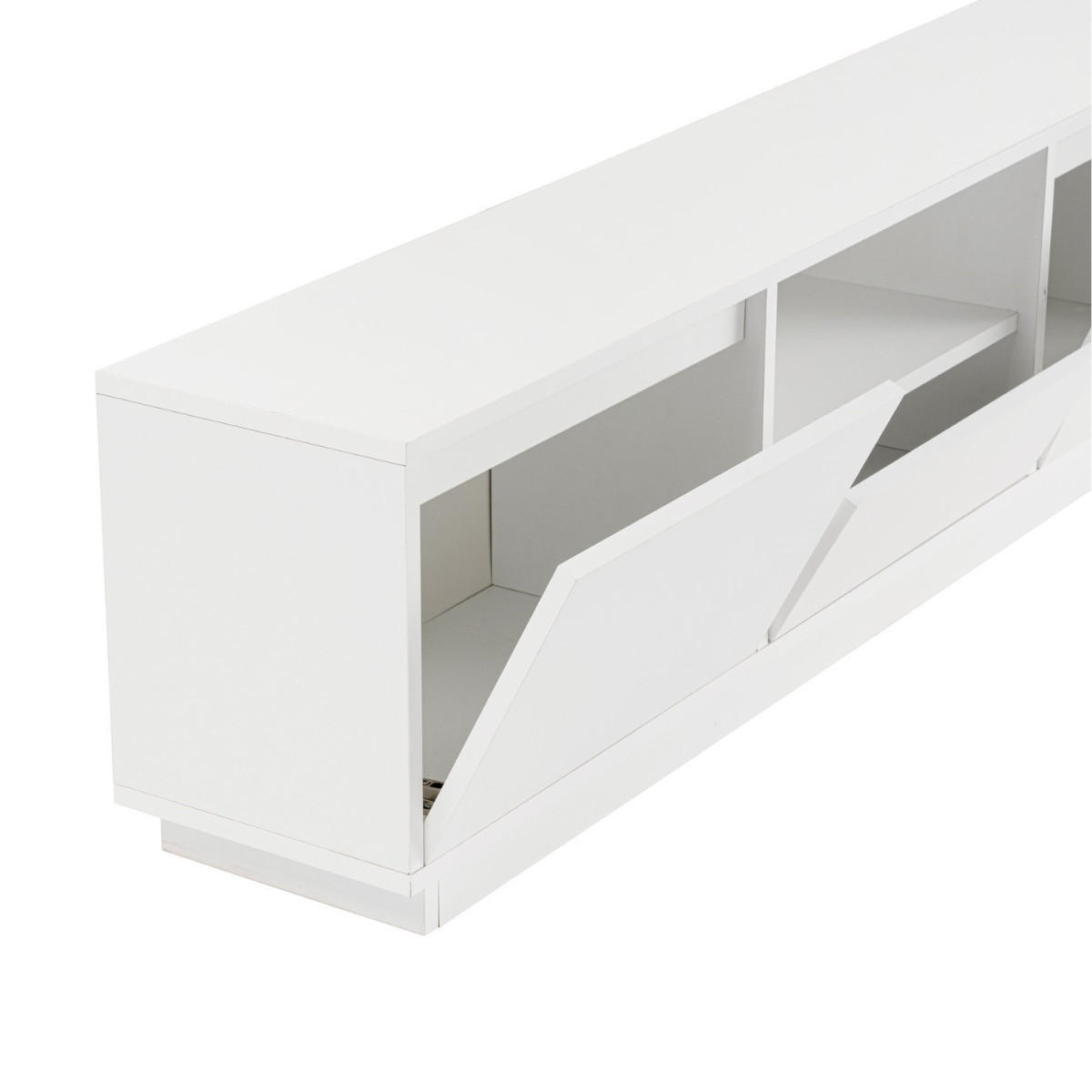 TV-MÖBEL mit 3 klappbaren türen und 1 offenem fach - vanguard 160/29,5/42 cm - Weiß, Holzwerkstoff (29.5/42/160cm) - Calicosy