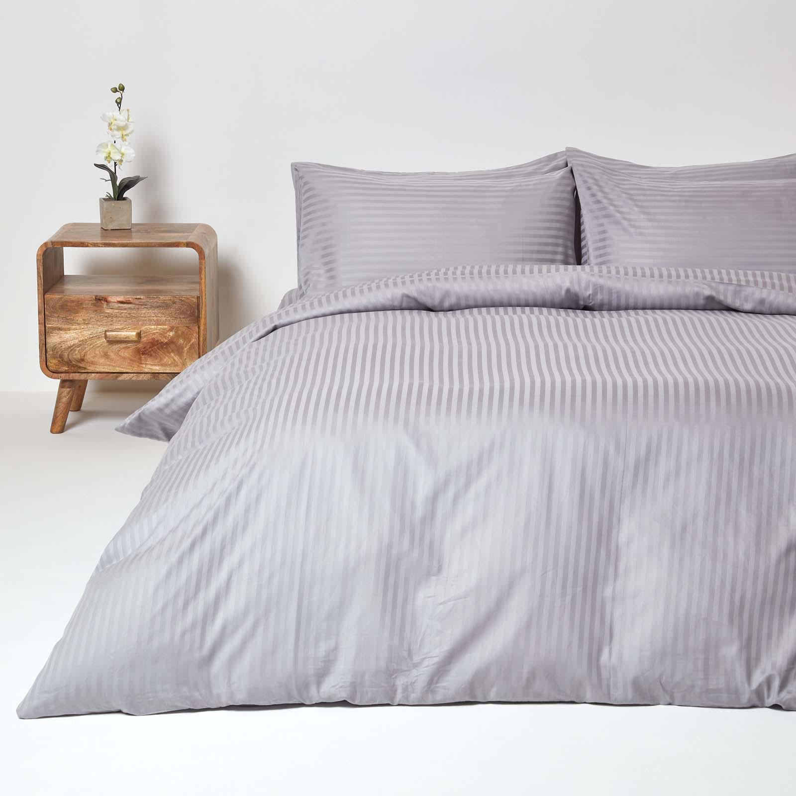 BETTWÄSCHE Damast Fadendichte 330 - Grau, Textil (230/220cm) - Homescapes