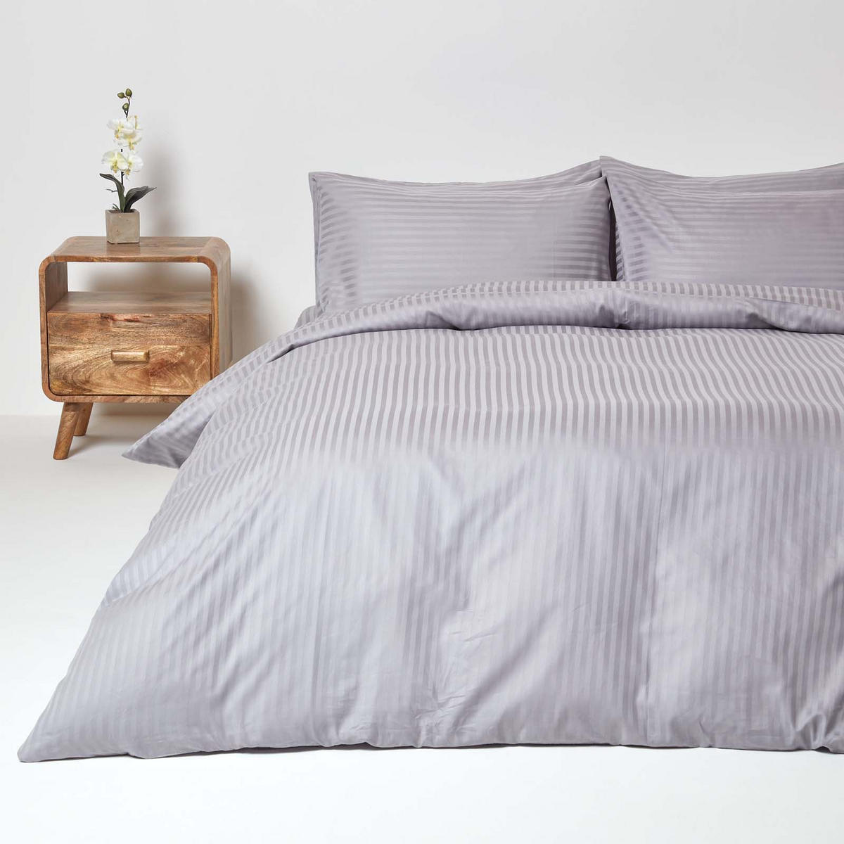 BETTWÄSCHE Damast Fadendichte 330 - Grau, Textil (200/200cm) - Homescapes
