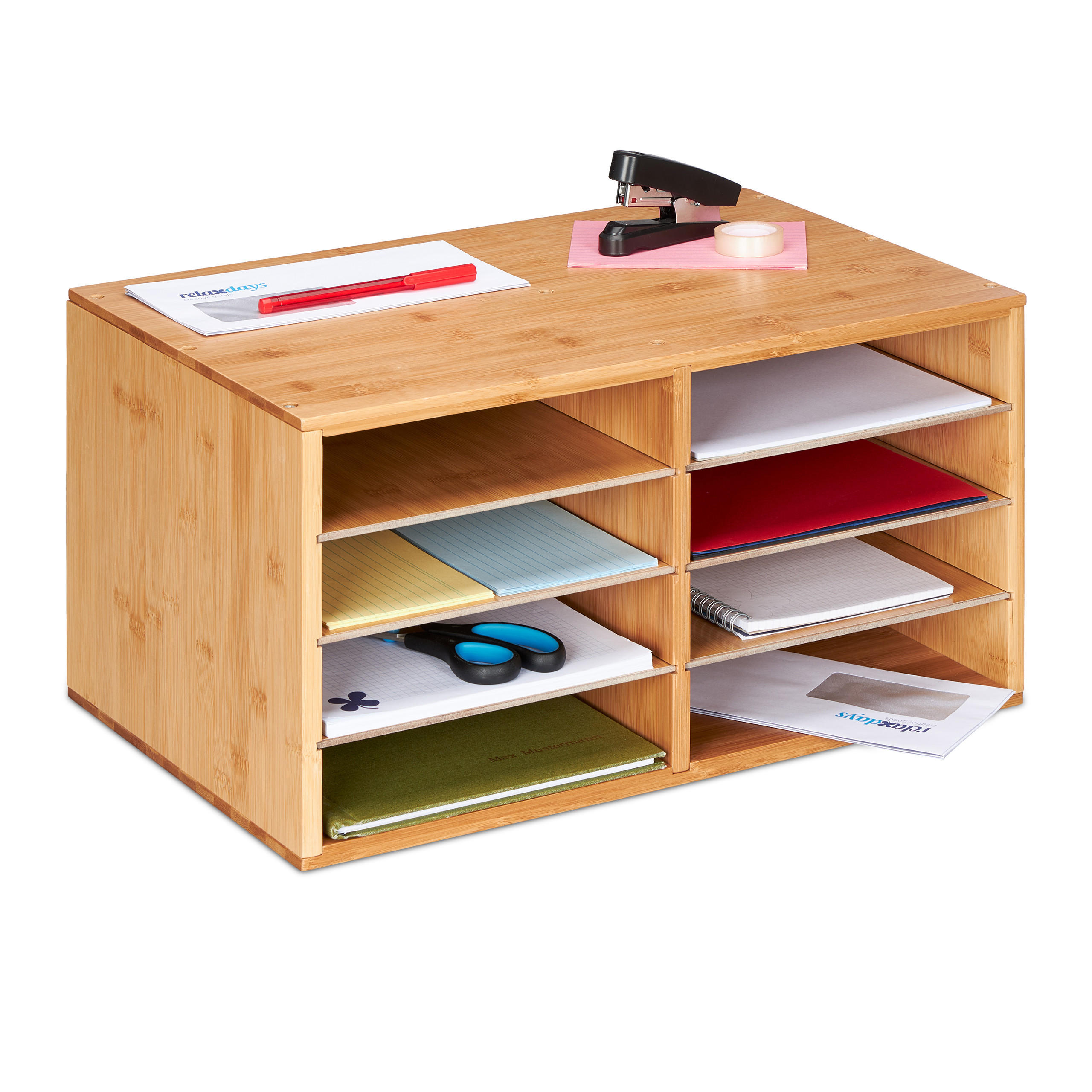 ORGANIZATOR Natur bambus 8 compartimente A4