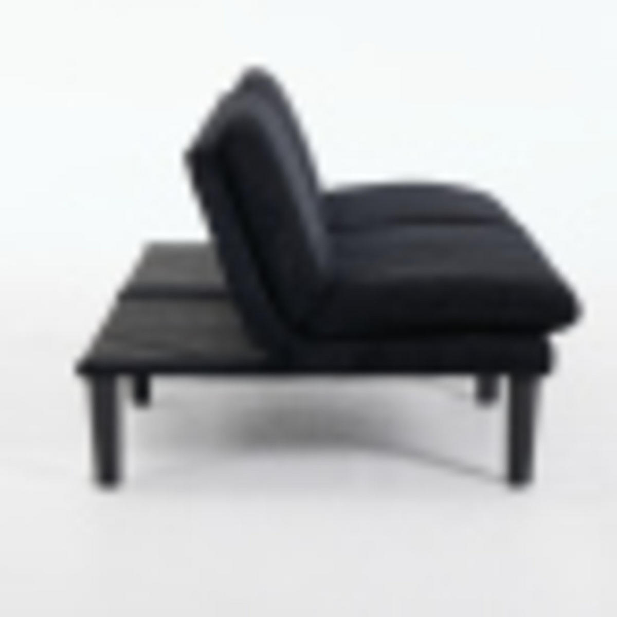 2-SITZER-SOFA aus Samt mit 3-fach verstellbarer Rückenlehne, schwarz - Schwarz, Textil (84/67/167cm) - Luhomfu