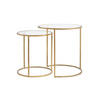 BEISTELLTISCH Duarte Gold Ø50/52 cm 2er-Set - Klar/Goldfarben, Metall (50/50/52cm) - Light & Living