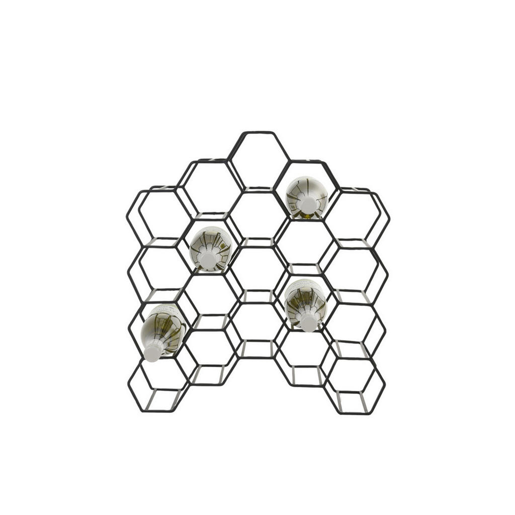 Thumbnail - Light & Living Weinregal, Schwarz, Metall, Freiform, 18x52x48 cm, CE, Wohnzimmer, Regale, Weinregale