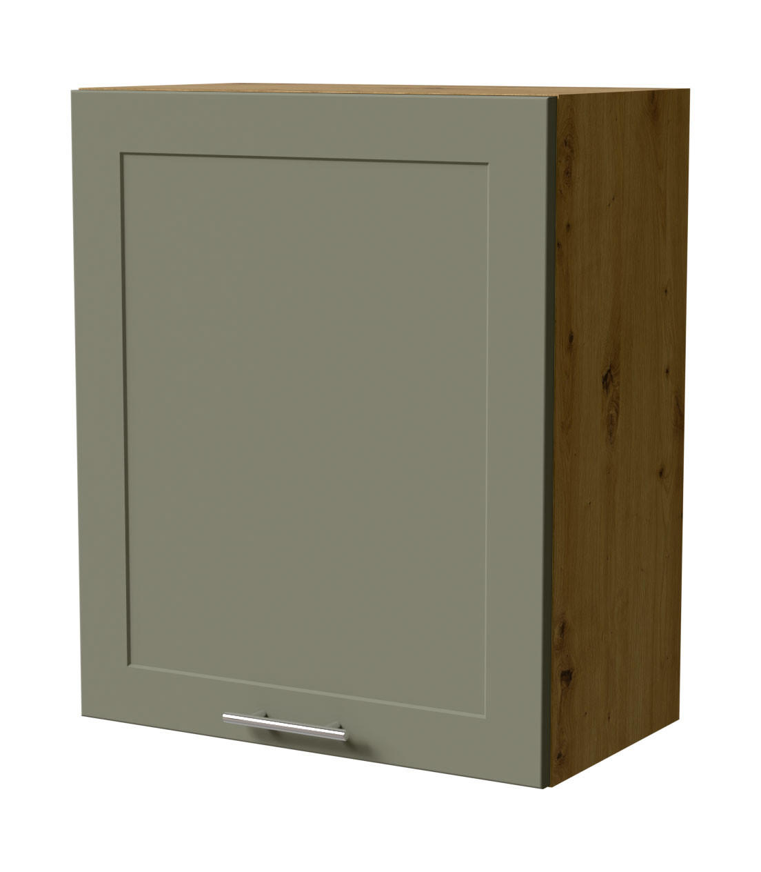 HÄNGESCHRANK Oslo W2/60 Eiche Artisan / Reed Green Matt 60 / 32,5 / 72cm - Eiche Artisan/Grün, Holz/Holzwerkstoff (60/72/32.5cm) - Feldmann-Wohnen