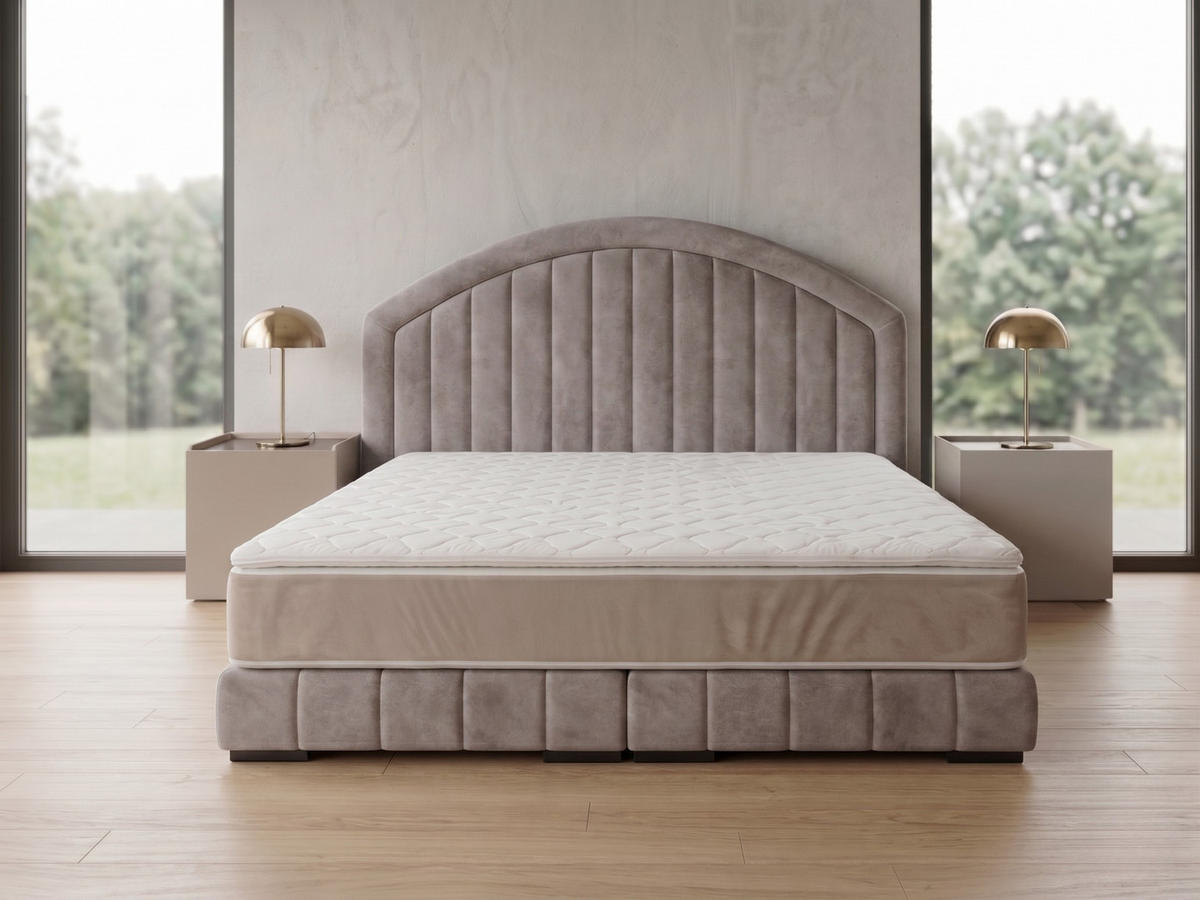 POLSTERBETT LEON2 100x 200 cm Farbe: Beige - Beige, Textil (100/200cm) - A&J MöbelLand