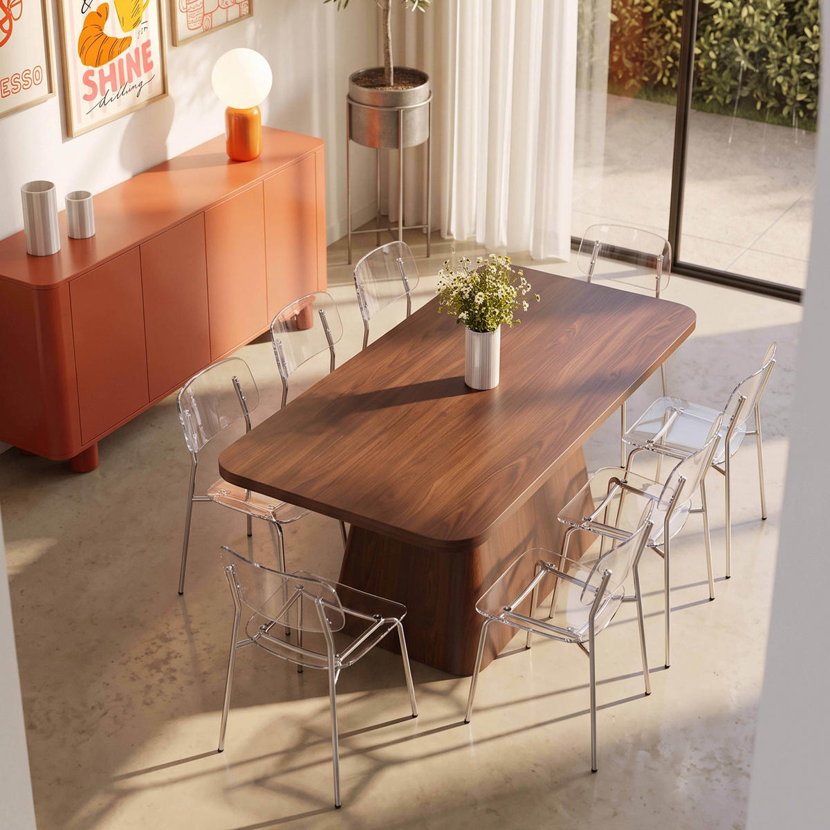 ESSTISCH, dunkles Holzeffekt - Braun, Holz (90/180/75cm) - Oviala