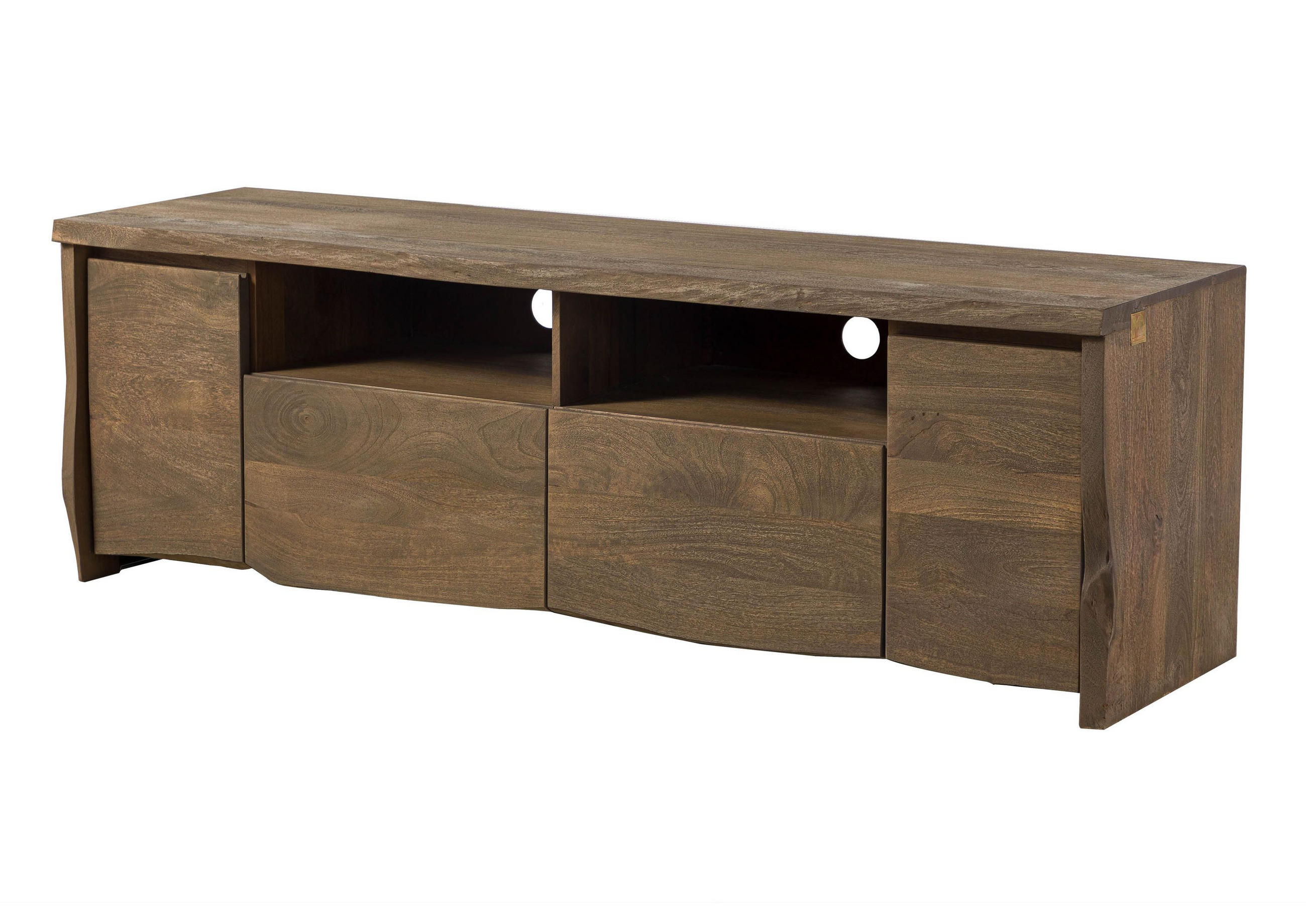 TV-BOARD Mango 178x48x58 braun geölt / sandgestrahlt PURE MANGO #122 - Braun, Holz (178/58/48cm) - Massivmoebel24