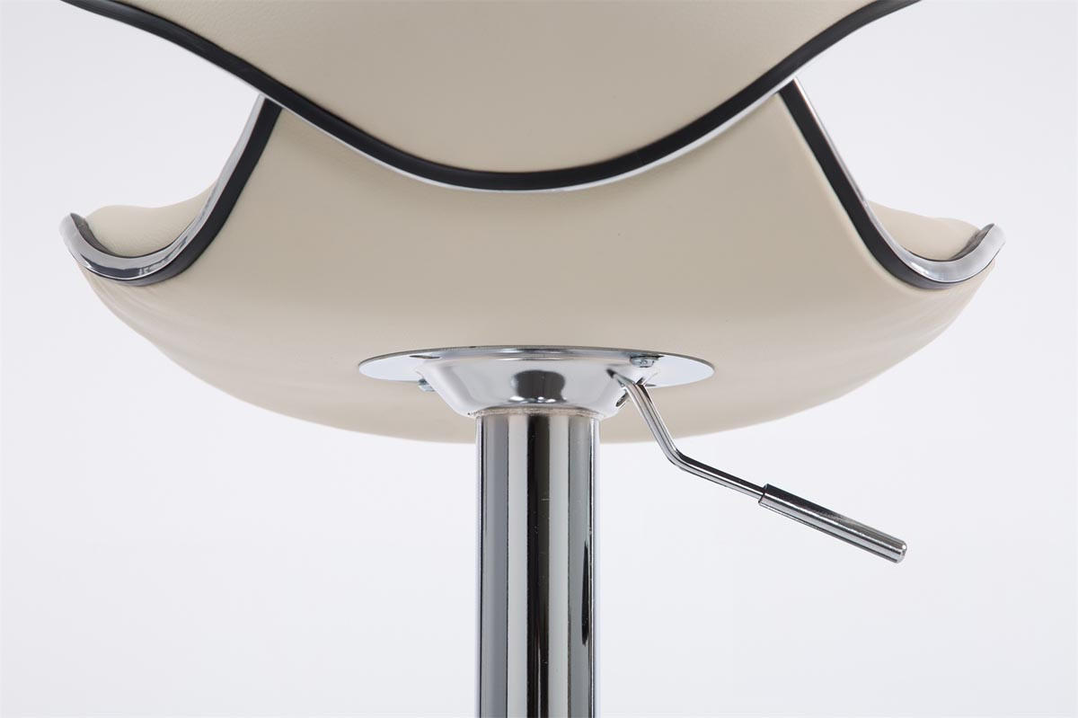 BARHOCKER Famir Kunstleder Creme Silber - Creme, Leder (46/88/49cm) - DELUKE