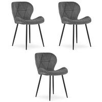 STUHL Grau 46x53 cm MANGO Samt - Grau, Kunststoff (46/52/53cm)