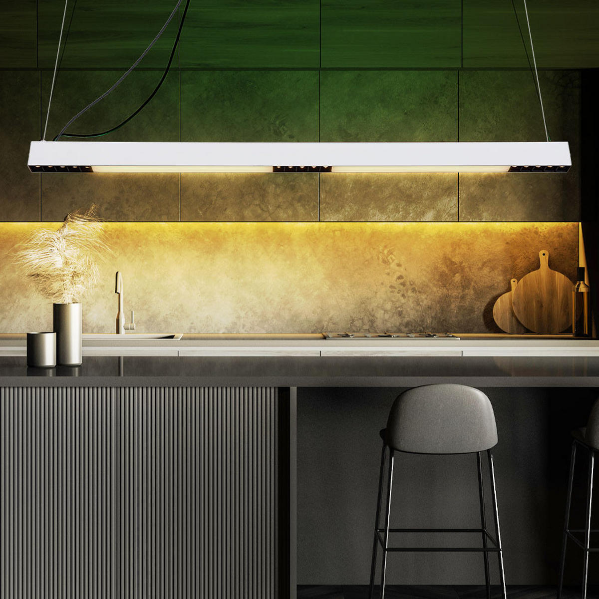 LED HÄNGELEUCHTE Glas Weiß matt - Weiß, Glas (120/3.5/100cm) - Globo Lighting