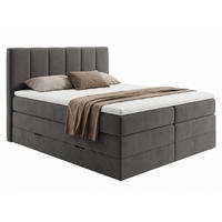 BOXSPRINGBETT Star Max - 180x200 - dunkelgrau (Kronos 22) - Dunkelgrau/Schwarz, Holz/Holzwerkstoff (180/200cm) - Sofnet