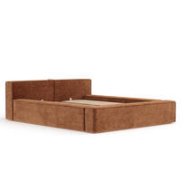 POLSTERBETT Voliera Dunkelorange 140/200 cm im Chenille-Stoff - Birkefarben/Dunkelorange, Holz/Holzwerkstoff (140/200cm) - Maison de Reve