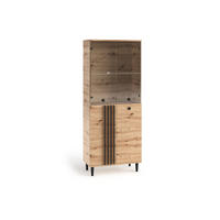 VITRINENSCHRANK ARTIANO 196 x 80 cm Eiche Artisan - Eiche Artisan, Holzwerkstoff (80/196/40cm) - MASSENO