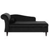 CHAISELONGUE Samtstoff schwarz linksseitig Luiro - Dunkelbraun/Schwarz, Textil (160/77/70cm) - Beliani