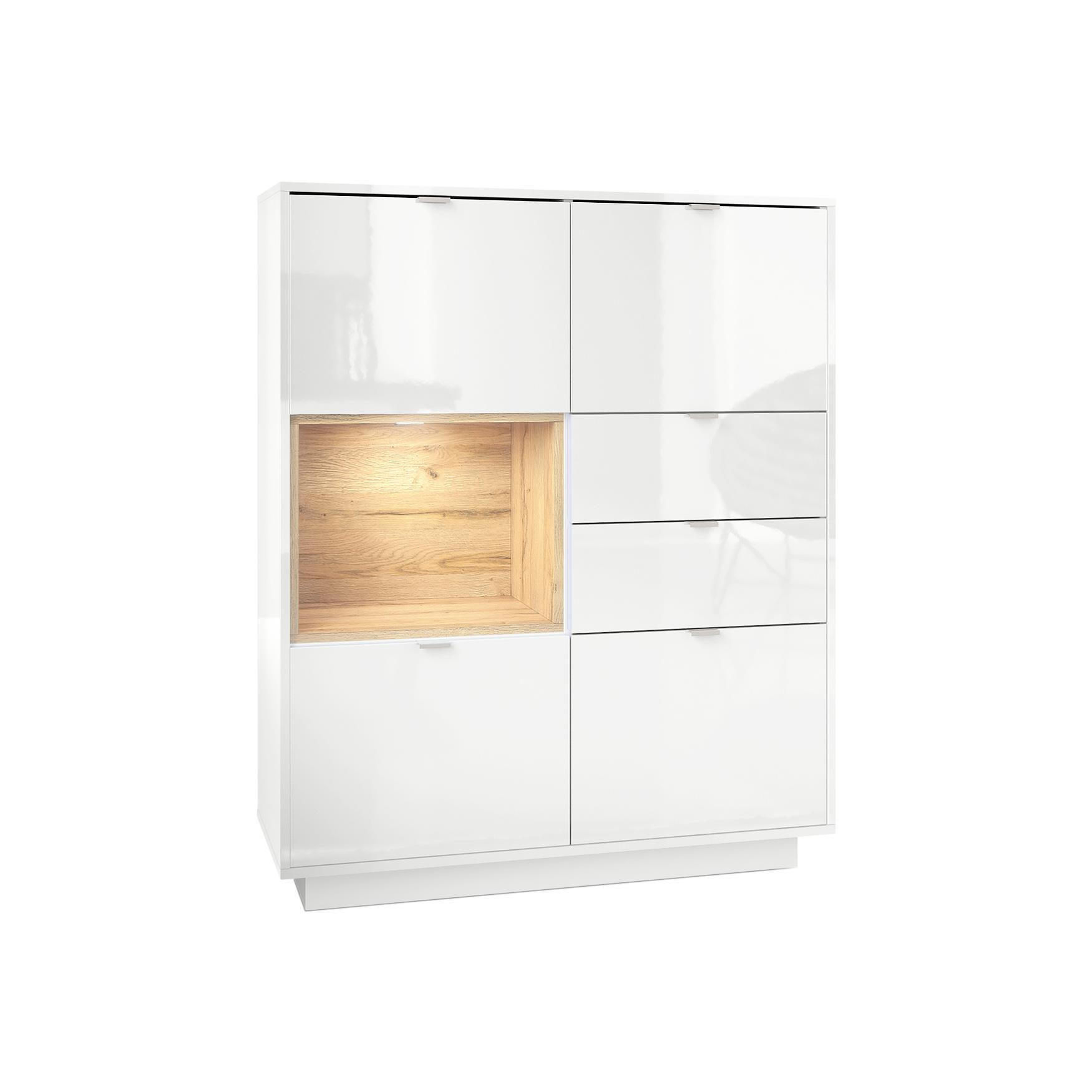 Vladon Highboard Eiche 103x123x37.5 cm