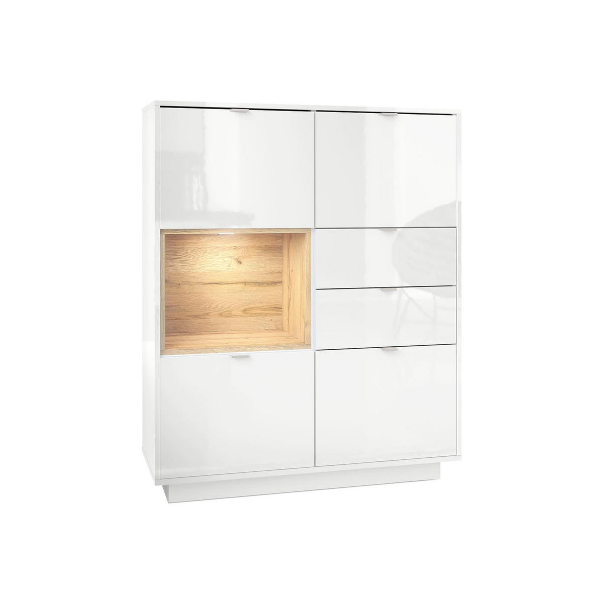 HIGHBOARD Metro Einsatz in Eiche Natur - Eichefarben, Holzwerkstoff (103/123/38cm) - Vladon