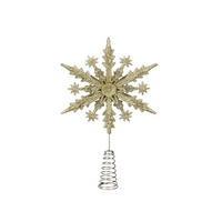 CHRISTBAUMSPITZE Schneeflocke Gold, 23 cm, Kunststoff - Goldfarben, Kunststoff (13/23/13cm) - LAALU