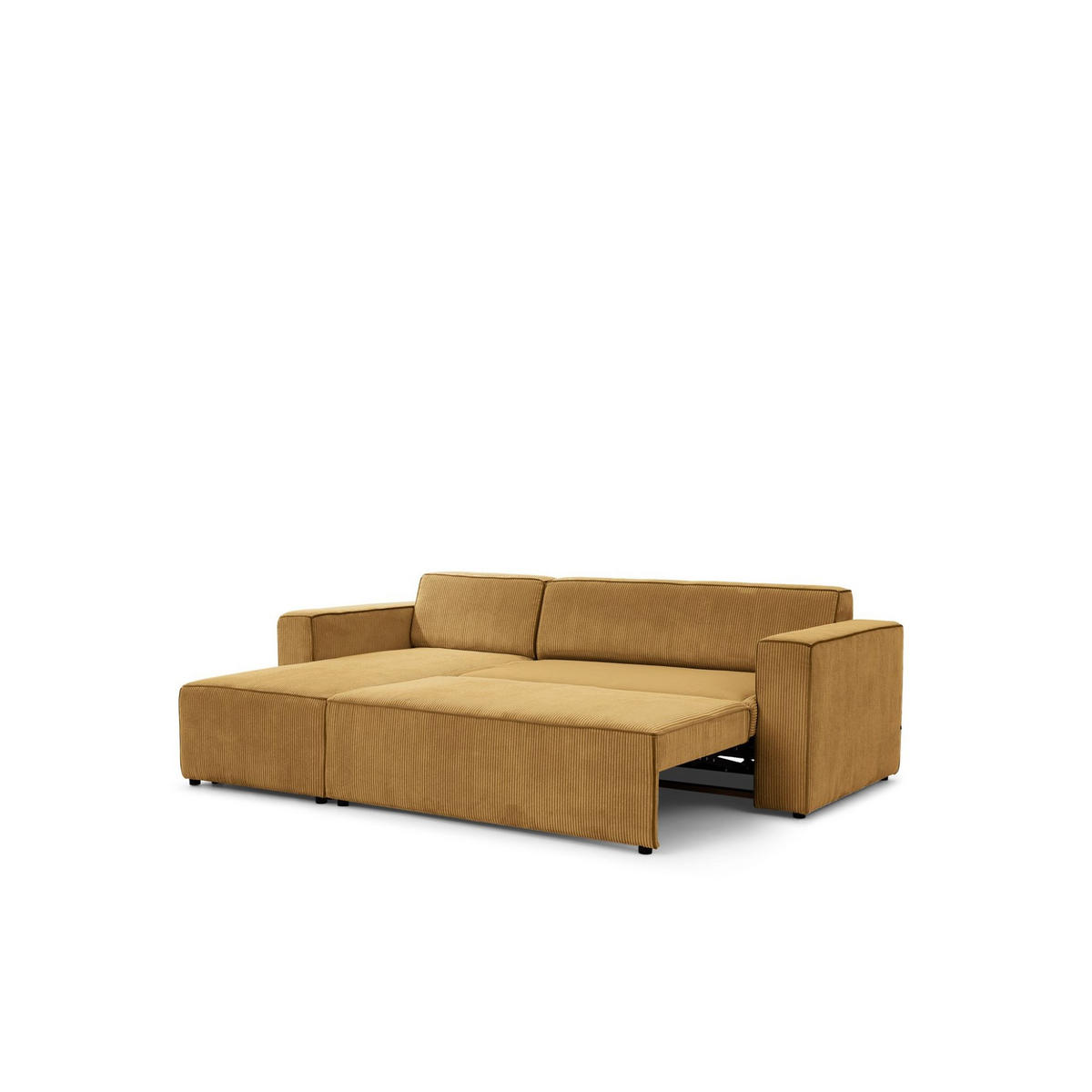 ECKSOFA Schlafsofa Waldo In Poso - Dunkelgelb, Holzwerkstoff/Textil (260/173cm) - Fun Möbel