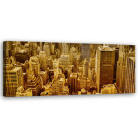 WANDBILD goldene gebäude - Beige, Textil (90/30cm) - Feeby