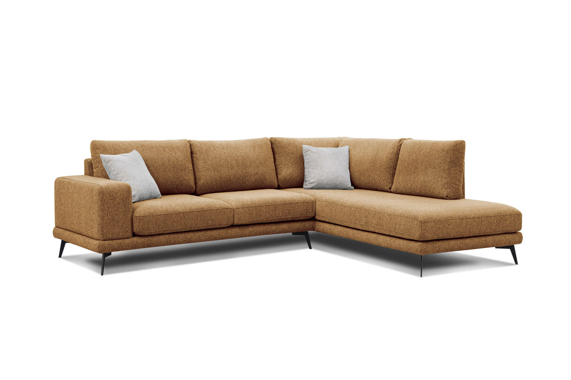 ECKSOFA MEDIOLANE 5-Sitzer, orange - Orange, Holzwerkstoff/Textil (282/219cm) - Courtois Laville