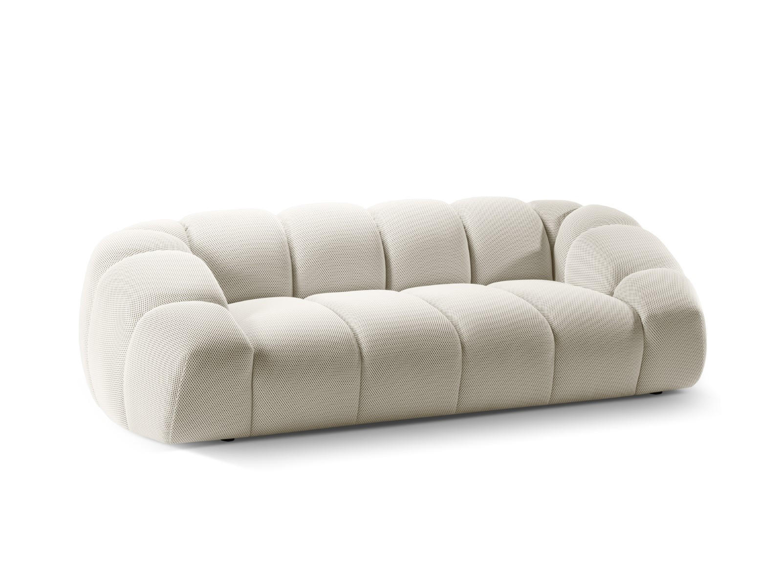 SOFA Diana aus 3D-Stoff leichtes beige 3 Sitzplätze - Creme, Textil (114/72/234cm) - Micadoni