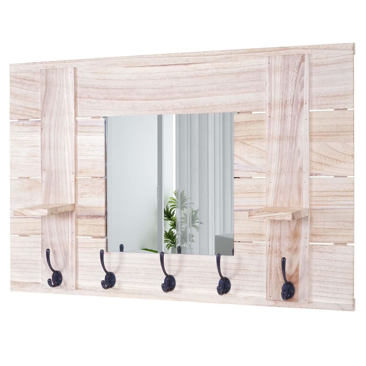 WANDGARDEROBE MIT SPIEGEL Braun - Braun, Holz (90/60/14cm) - MCW