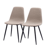 STUHL-SET DE-36873 2 Stück mit Stoffbezug und Metallbeinen Hellbeige - Beige, Metall (52/84.5/43cm) - ComfortXL