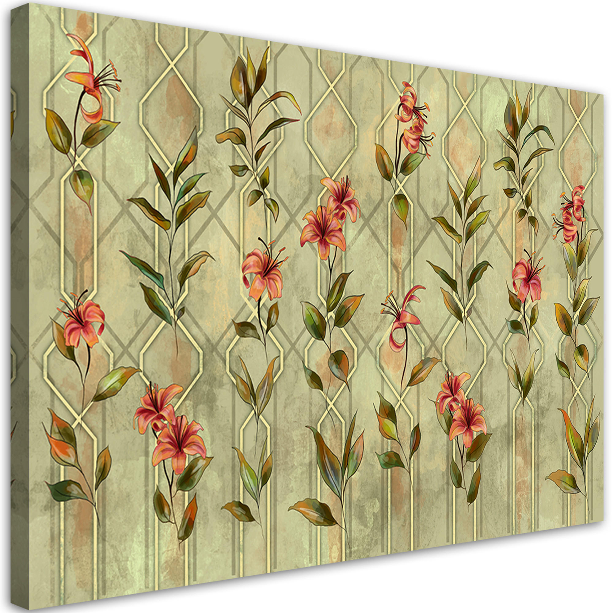 WANDBILD lilia gelbe blume - Beige, Textil (60/40cm) - Feeby