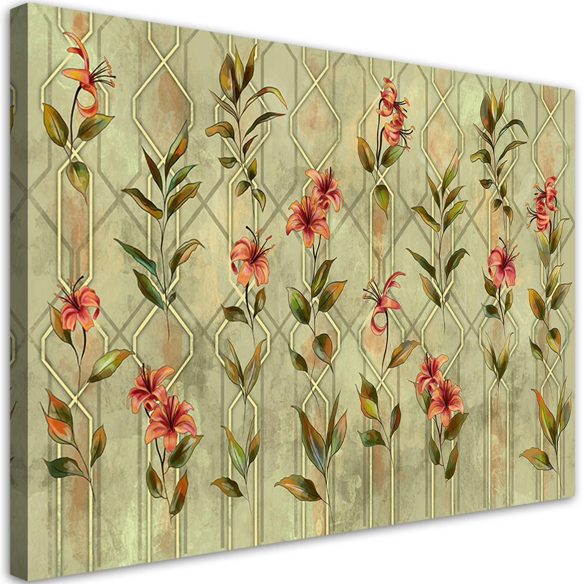 WANDBILD lilia gelbe blume - Beige, Textil (60/40cm) - Feeby