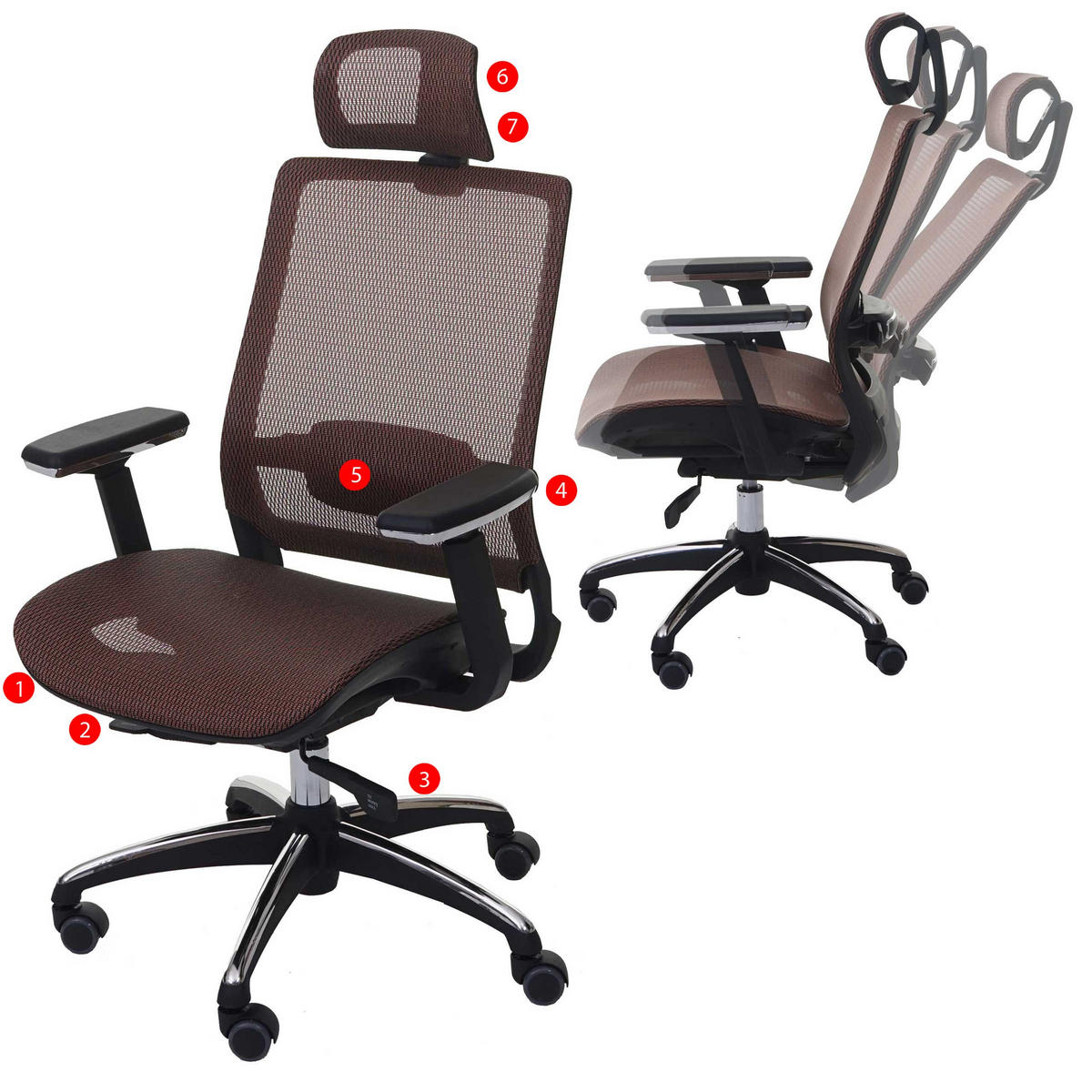 BÜROSTUHL Braun - Braun, Textil (63/124/68cm) - MCW