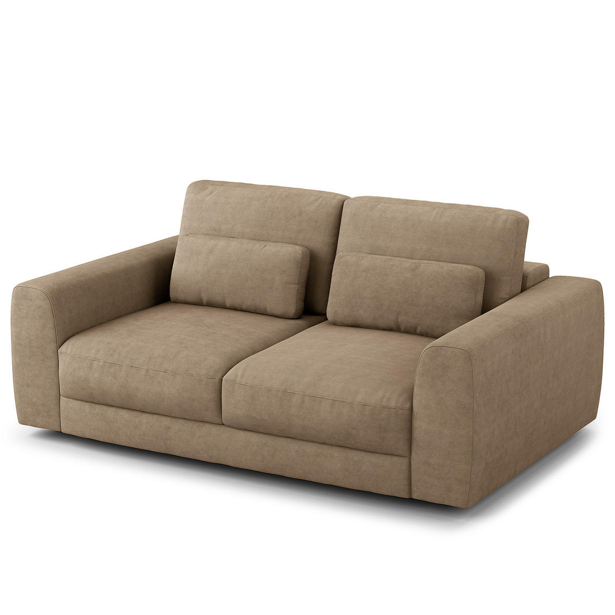 2-SITZER SOFA - Taupe/Schwarz, Kunststoff/Textil (182/80/117cm) - home24