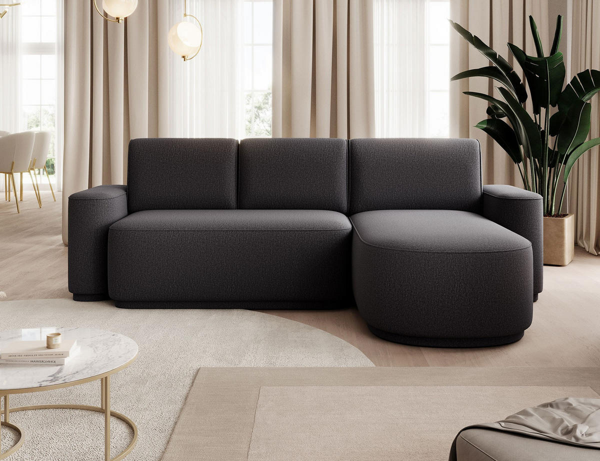 ECKSOFA RUMA - Dunkelgrau (Enjoy 05) - Dunkelgrau, Holzwerkstoff (285/180cm) - Möblo