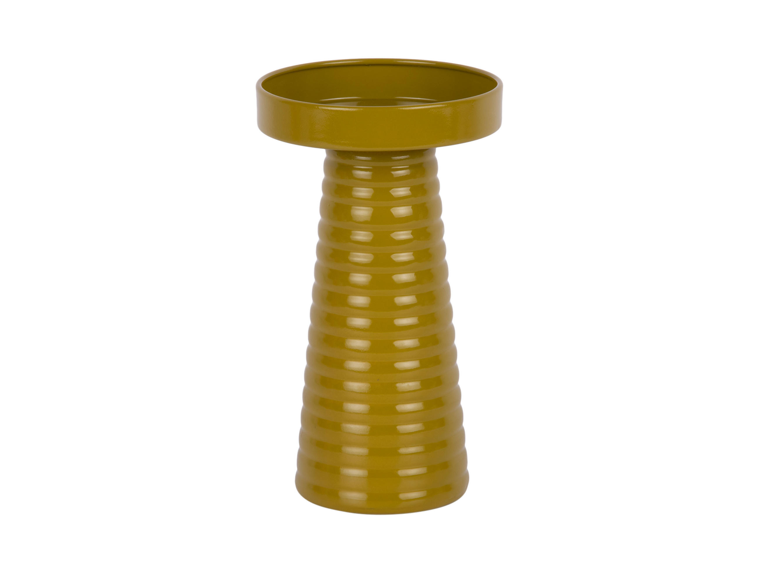 KERZENSTÄNDER Catania Ribbed - Grün - 19,5 cm - Grün, Metall (11/19/11cm) - Present Time