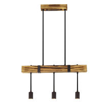 HÄNGELEUCHTE Katja 3-flammig 61/25/150 cm - Braun, Metall (61/25/150cm) - Nettlife
